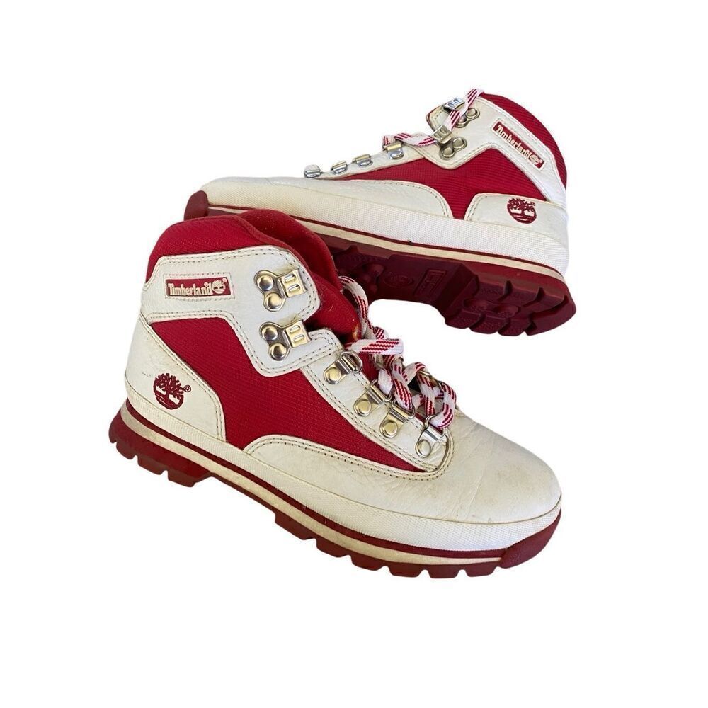 Vintage Red Timberland Euro Hiker Boots Womens size 7.5